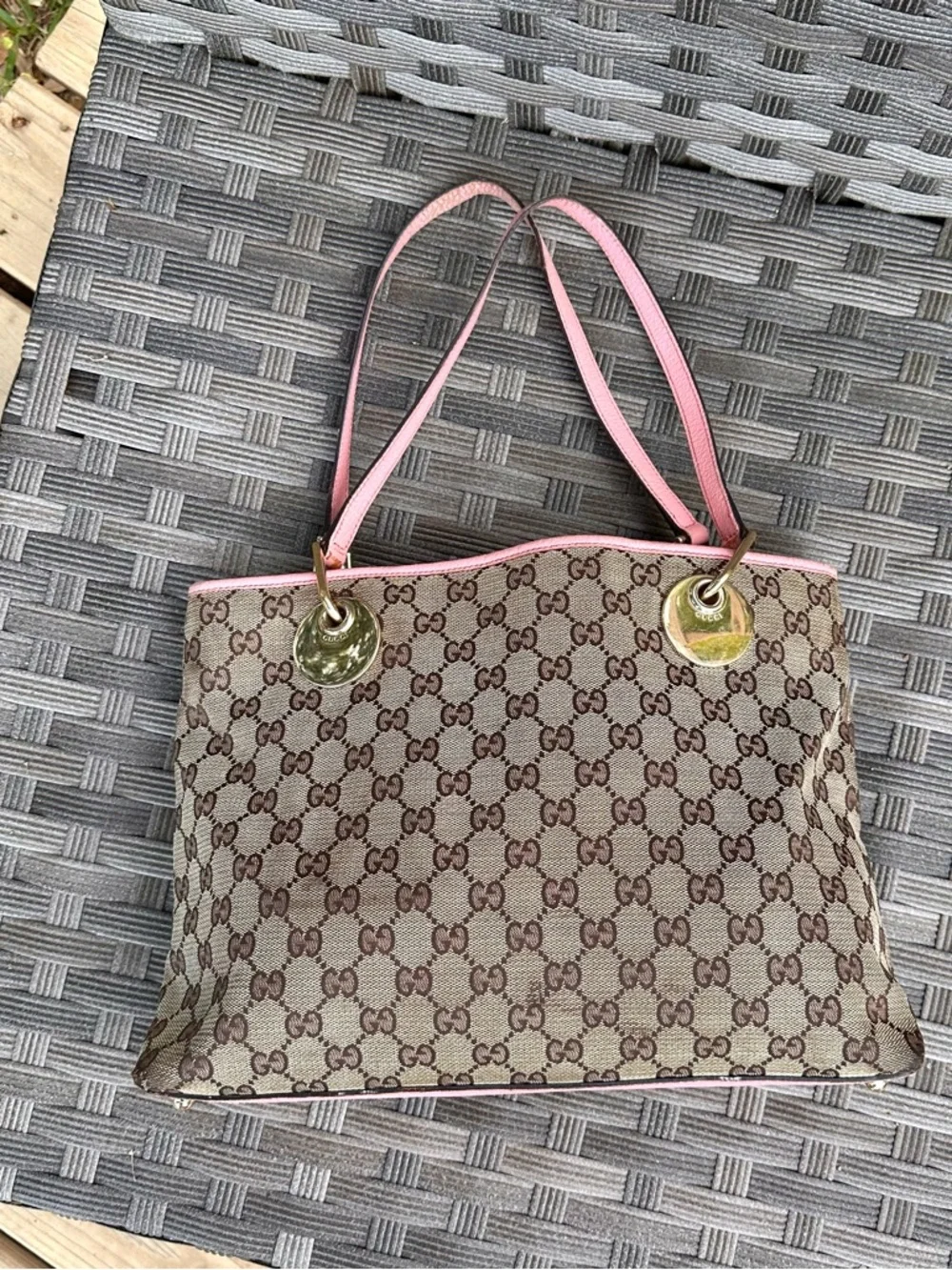 🩷Fixer Special! Gucci Monogram Canvas Eclipse Tote - Picture 4 of 15
